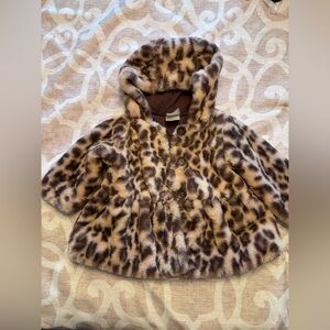 First Impressions Brown Leopard Faux Fur Jacket